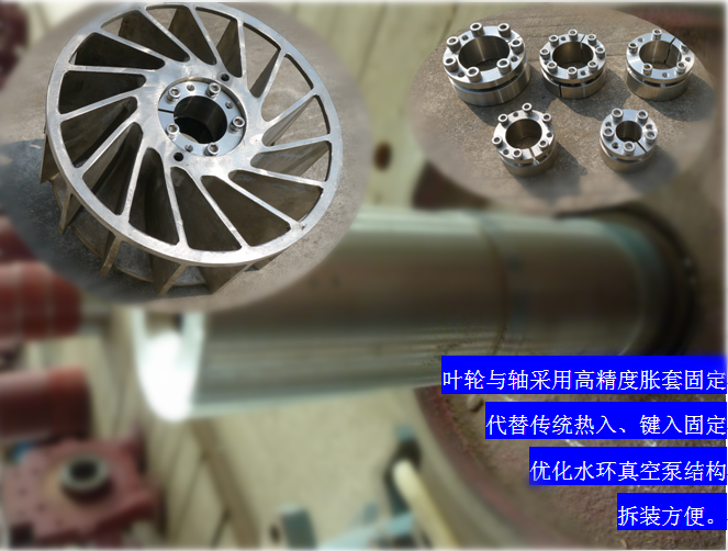 2BVF水環式真空泵采用高精度脹套固定，能優化水環式真空泵結構，拆裝方便，節約成本