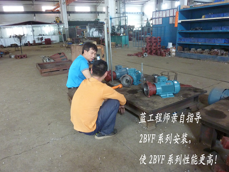 佛真工程師親自指導2BVF水環式真空泵的安裝，嚴格的安裝要求對水環式真空泵性能提高有著重要的作用